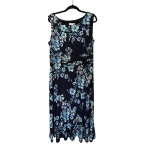 Coldwater Creek Sleeveless Dress | Blue Floral | XL | Like New